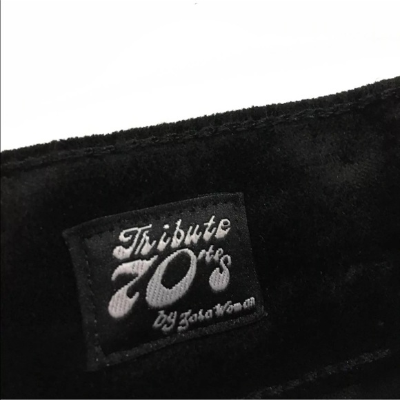 Zara 70s Tribute Velvet Suede High Rise Crop Flare - Picture 6 of 7